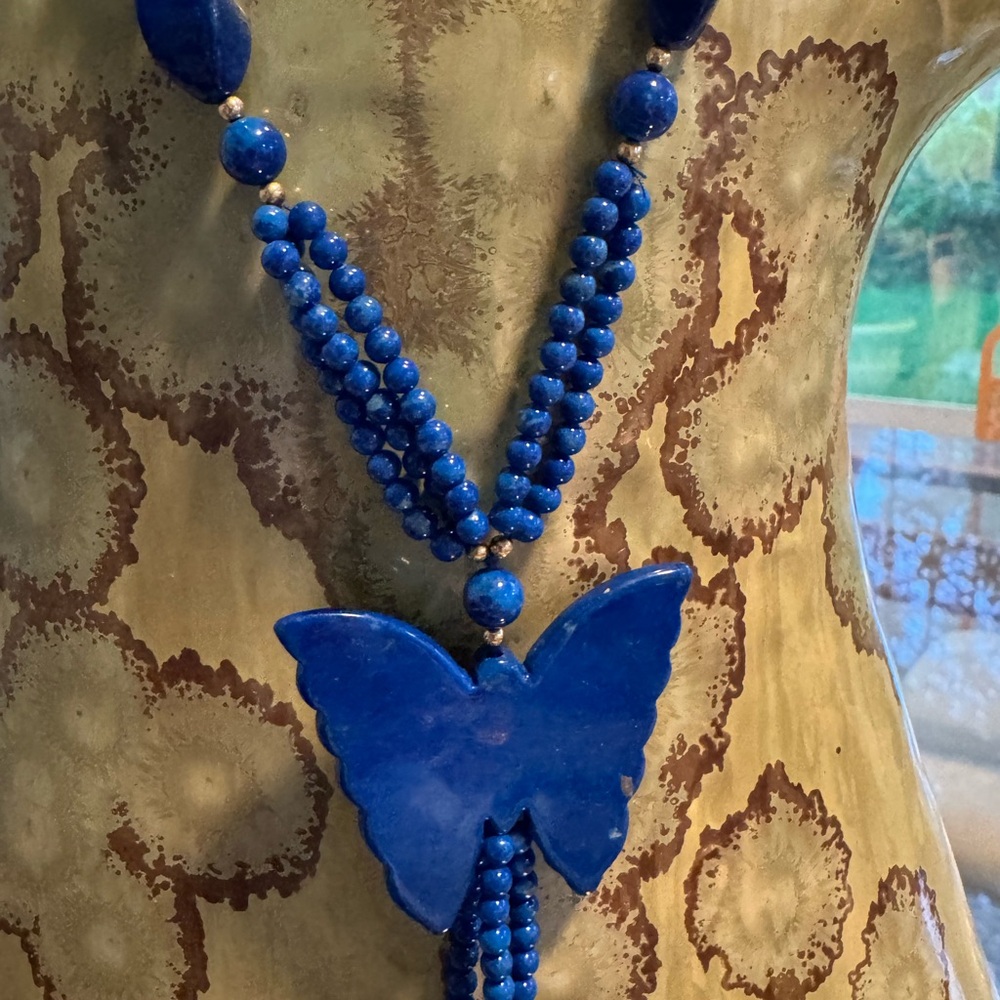 VINTAGE BLUE LAPIS BUTTERFLY